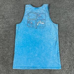 Rusty Surfboards Shirt Mens Small Blue White Tie Dye Sleeveless Tank Top